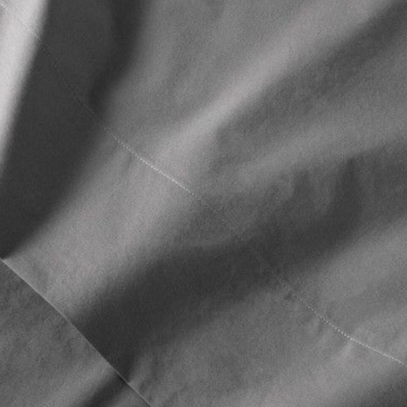 Casaluna Supima Cotton Percale Dark Gray Grey  Color Full Sheet Set NWT - Picture 8 of 11